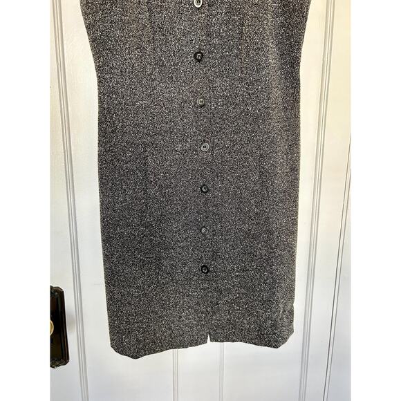 Vintage 90's Long Tweed Rayon Blend Black and White Vest Dress Size Medium - Picture 5 of 7